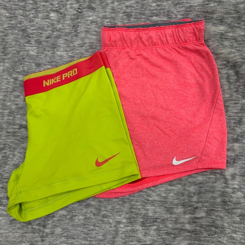 Nike Pro Training shorts + Dry Fit running shorts